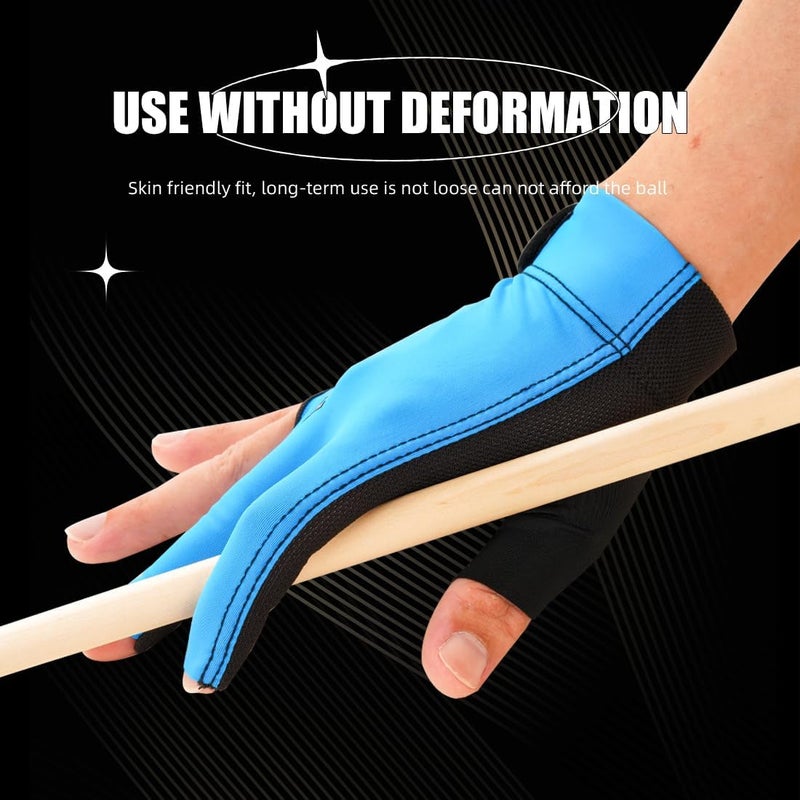 CRICAL Professional Billiard Glove for Pool, 3-Finger Design with Thick Lycra & Non-Slip Grip for Men and Women, Billiard Cue Accessories for Improved Control and Practice - Image 3